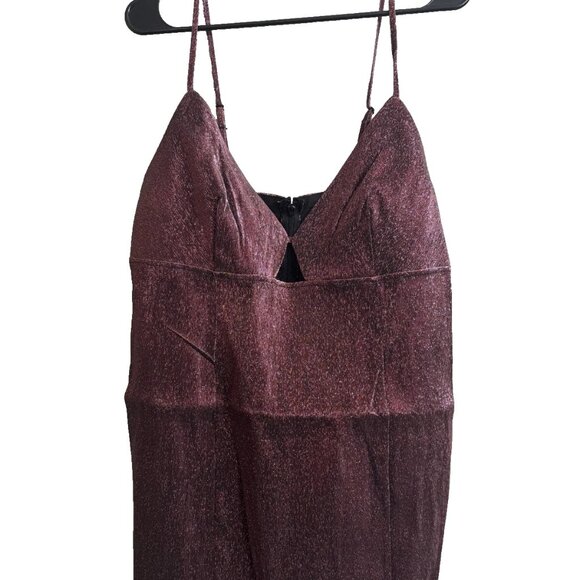 NWT H&M Wine Red Shimmer Metallic Mini Dress – Size XL - Picture 1 of 1